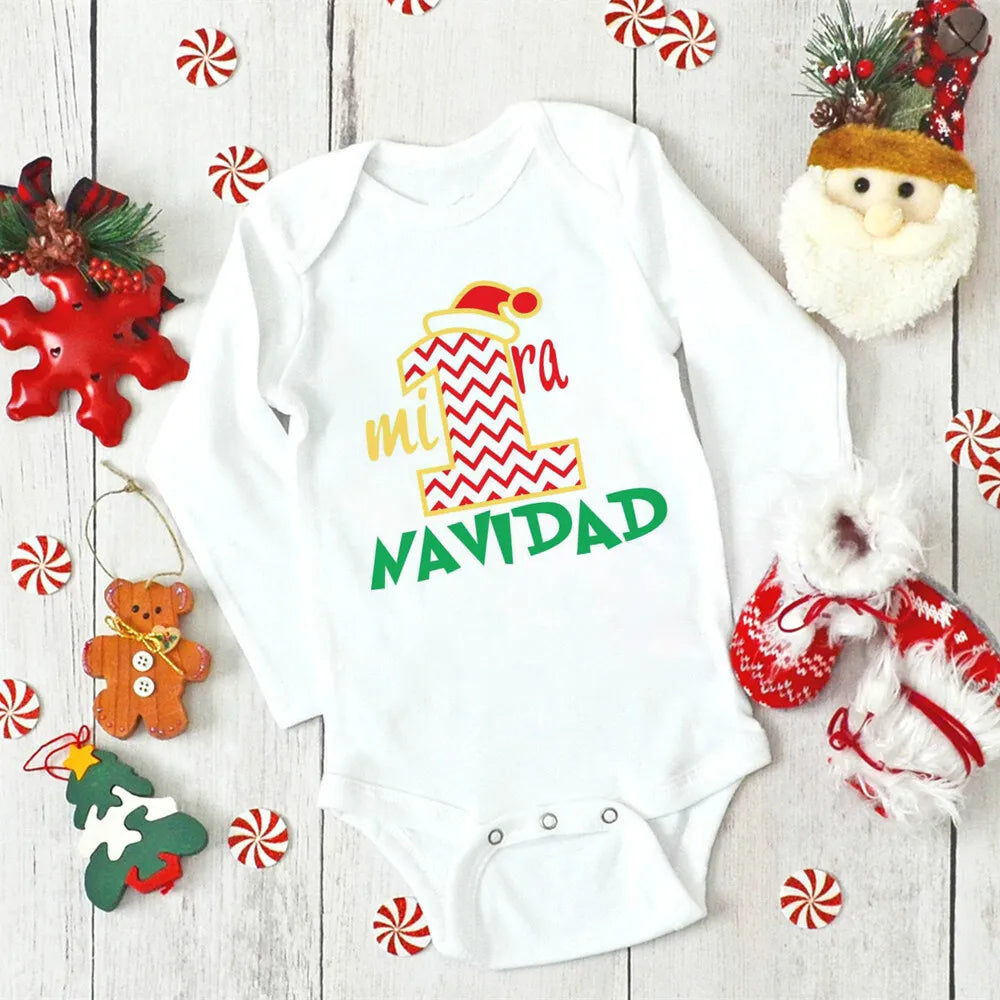 My First Christmas Baby Bodysuit Boys Girls Clothes Xmas Infat Cute Romper Christmas Party Baby Bodysuits Newborn 1st Xmas Gift