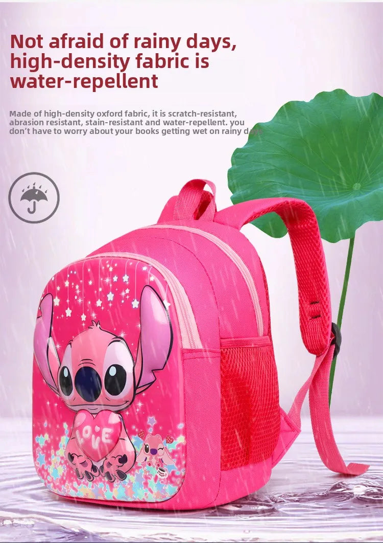 Disney Stitch New Kindergarten Schoolbag Cartoon Cute Boys and Girls Backpack High Quality Fashion Children's Schoolbag Light