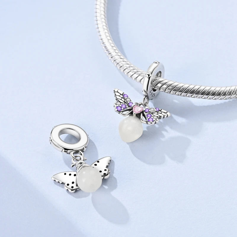 925 Sterling Silver Charms Firefly Cat Dog Coconut Charms Beads Pendant Fit Original Pendant Bracelet DIY Fine Jewelry For Women