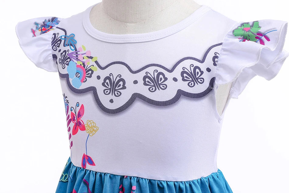 Mirabel Isabela Cosplay Princess Dress Kids Encanto Charm Costume Girls Halloween Children's Day Birthday Party Holiday Clothes
