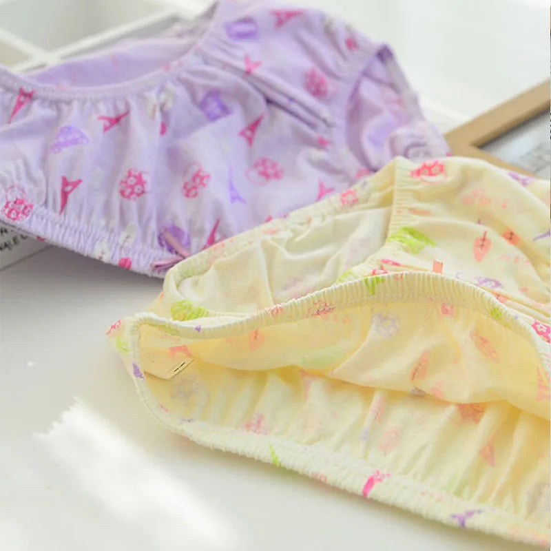5/10 Pieces Cotton Girls Triangle Panties Cute Characters Pattern Children's Underwear Daily Wear Comfortable Schoolgirl Briefs