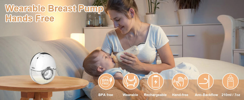 Electric Wearable Breast Milk Pump Machine Handsfree BPAFree USB Charge Painless Wireless Invisible Shelly Breast Milk Extractor