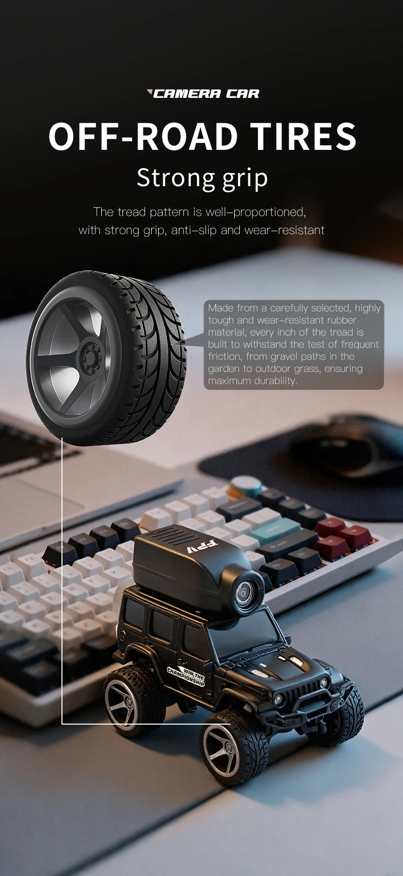 KF32 1:64 RC Mini Climbing Alloy Video Car With LED Light  and HD Camera Radio Remote Control Vehicle Toy for Kids Best Gift