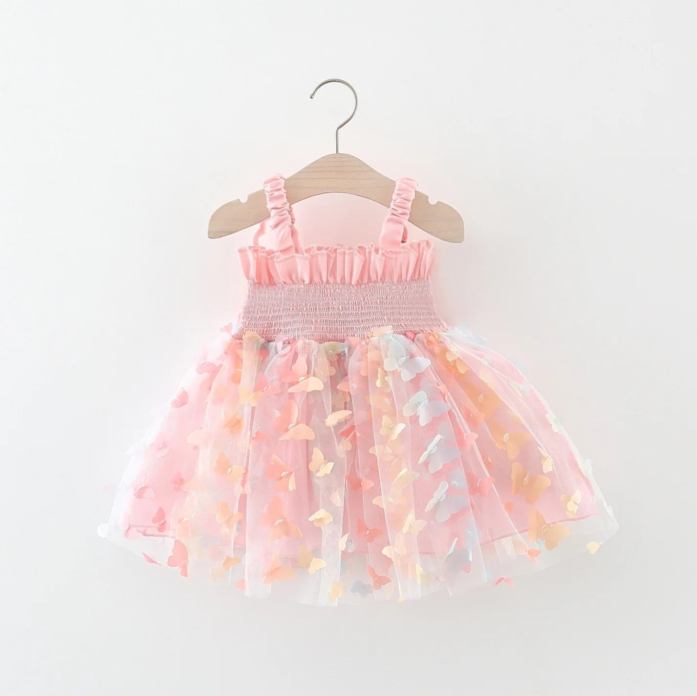 Summer New Colorful Chiffon Baby Girl Princess Dress, Cute Butterfly Children'S Sling Clothes For Babies Aged 9 Months-3 Years