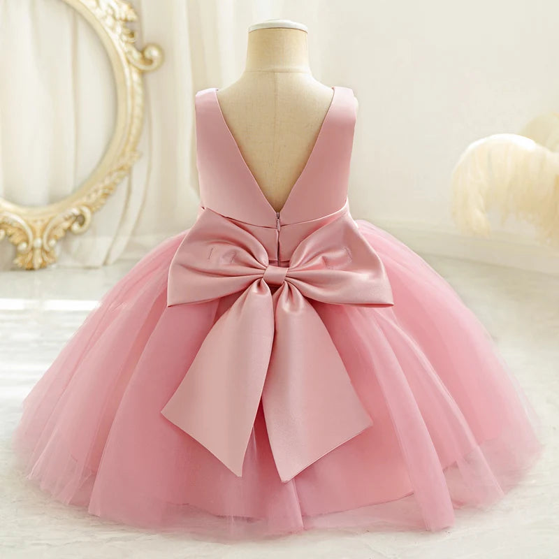 Baby Kids Green Lace Dresses For Children Girl Sleeveless Princess Gown Birthday Party Flower Girls White Dress