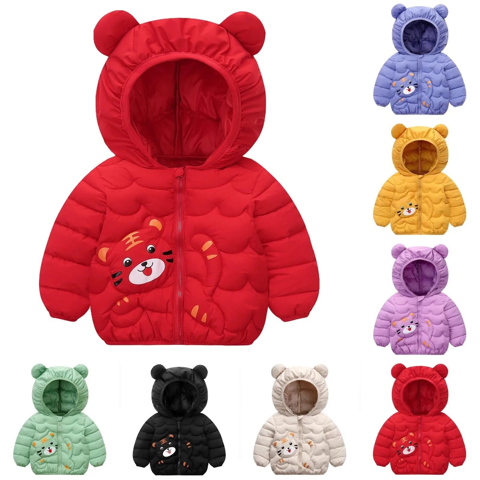 Cute Baby Girls Winter Clothes Kids Light Down Coats with Ear Hoodie Spring Girl Jacket Toddler Children Clothing for Boys Coat