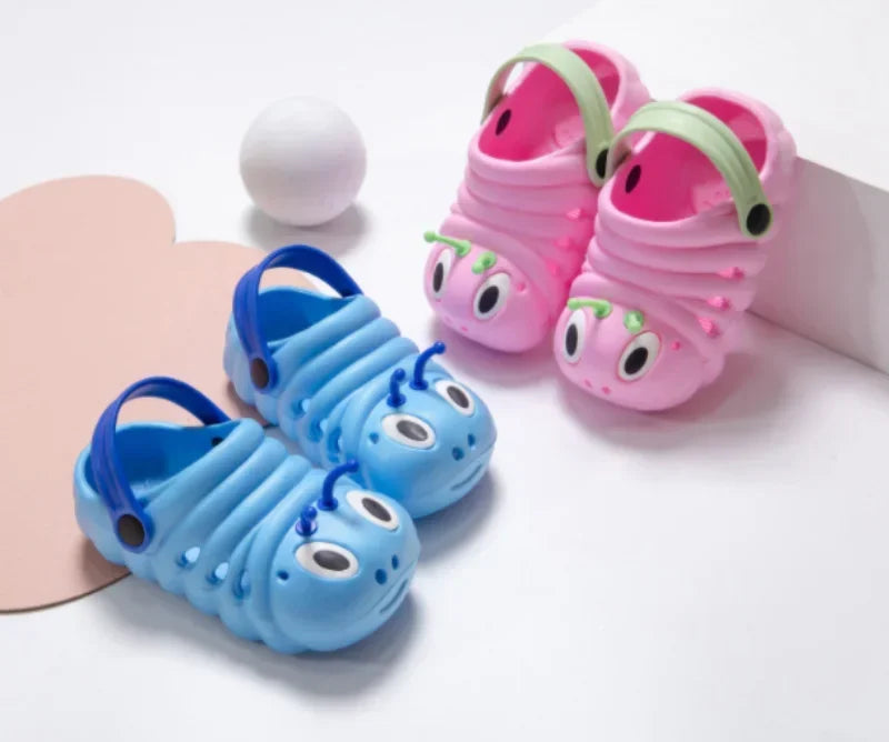 2024 Children Garden Shoes Cute Cartoon Caterpillar Beach Sandals Babies Summer Slippers High Quality Kids Slippers Flip Shoes