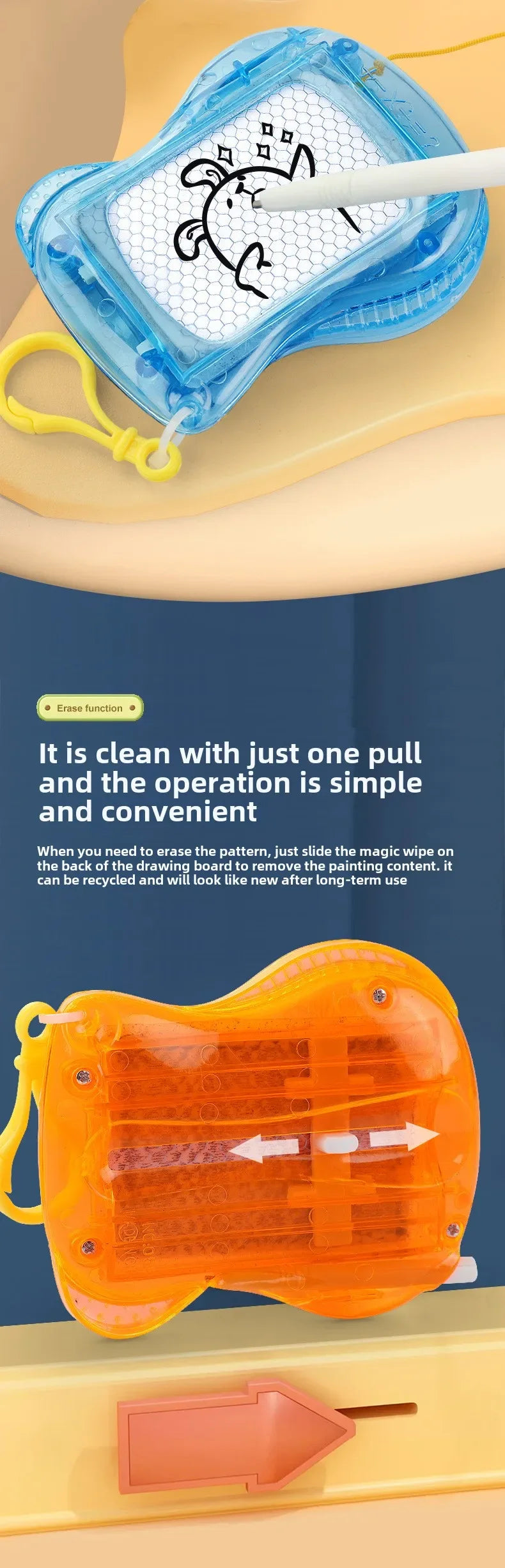 1-10PCS Mini Magnetic Drawing Board Keychain  Doodle Pad with Stylus Portable Toy Erasable Writing Board Educational Kids Gift