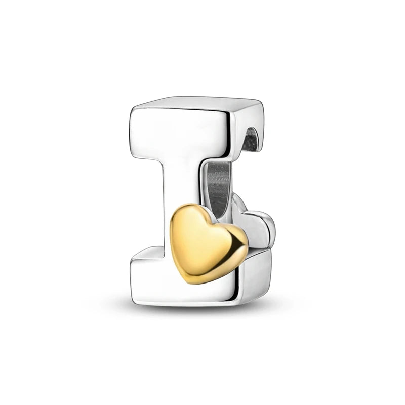 925 Sterling Silver DIY Alphabet Charms Beads LOVE Heart Letter Fit Original Bracelet Bangle Necklace Jewelry Marking Gift