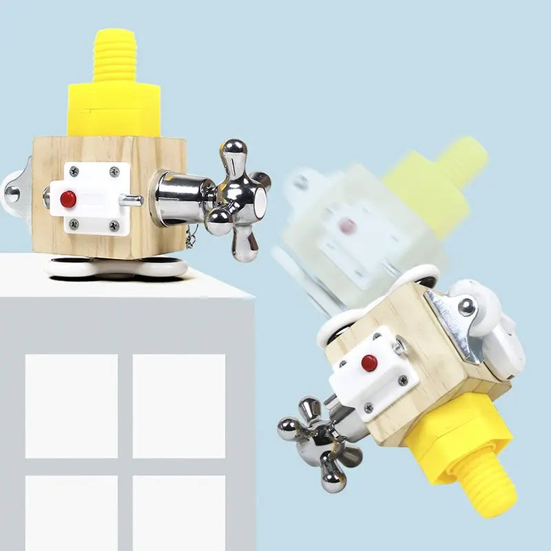 Kids Busy Cube Wooden Fidget Toy Cube Montessori Educational Baby Travel Toys Learning Basic Life Skills Sensory Busy Boards