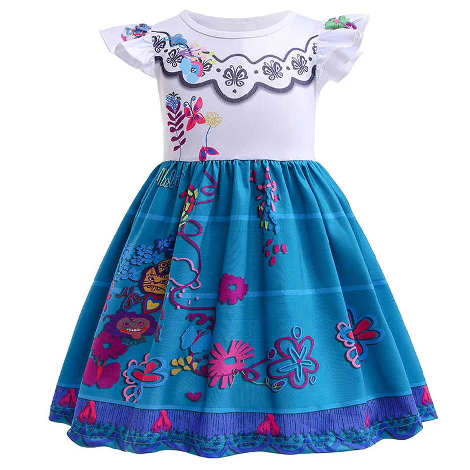 Mirabel Isabela Cosplay Princess Dress Kids Encanto Charm Costume Girls Halloween Children's Day Birthday Party Holiday Clothes