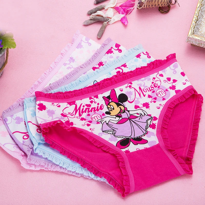 2Pcs/bag Color Random New girl Triangle Underwear Minnie Cartoon Children knickers girls Underpants Kids Panties Panty Brief