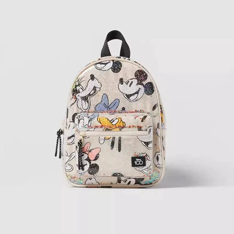 6 styles Kawaii Disney Lilo & Stitch Plush or Glossy Messenger Bag Cartoon Large-Capacity Student Backpack Kindergarten Bag Gift