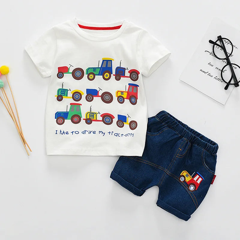 New Summer Baby Girls Clothes Suit Children Boys Casual T-Shirt Shorts 2Pcs/Sets Infant Outfits Toddler Costume Kids Tracksuits