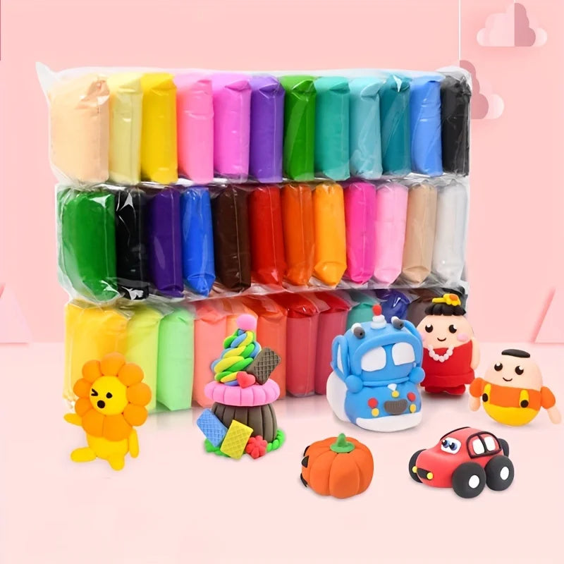12/24/36pcs Magic Air Dry Clay Set - Non-Toxic Modeling Fun for Kids & Gifts -includes Vibrant Colors and Deluxe Tool Kit