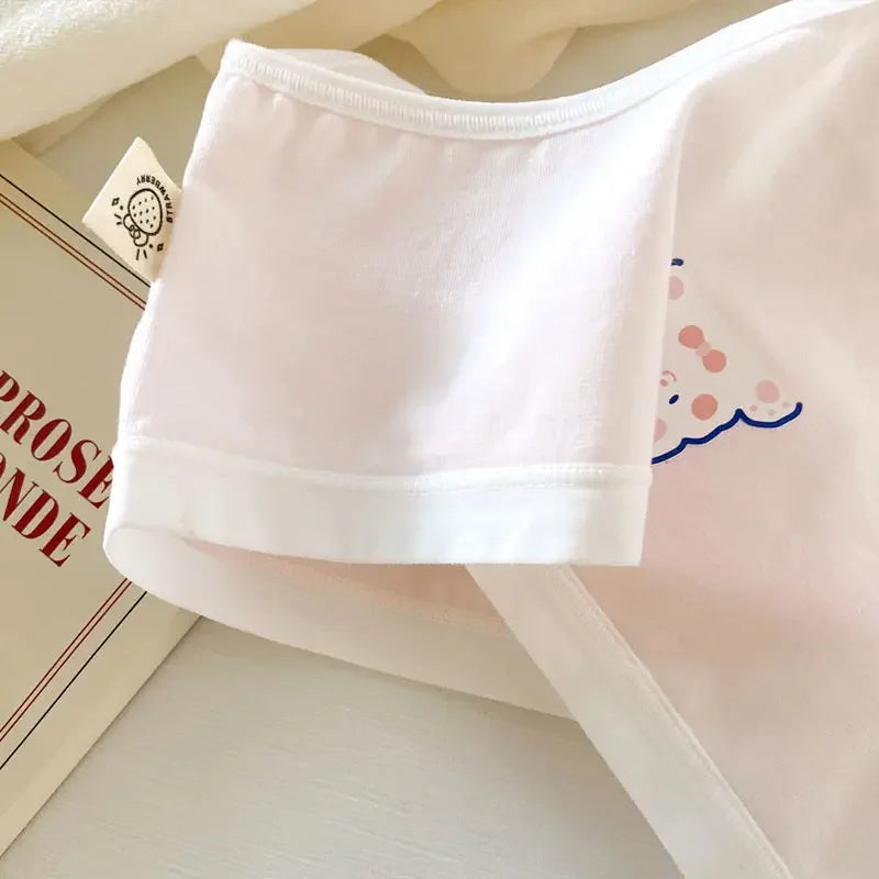 5PCS Kid Cotton Cartoon Antibacterial Panties Girls Thin Breathable Soft Briefs 3+y Young Child Underwears Toddler Cute Knickers