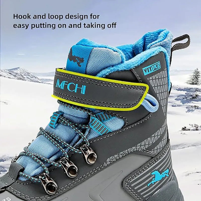 Kids Hiking Boots Boys Girls Outdoor Walking Climbing Sneaker Comfortable Snow Shoes Hiker Boot Antiskid Steel Buckle Sole
