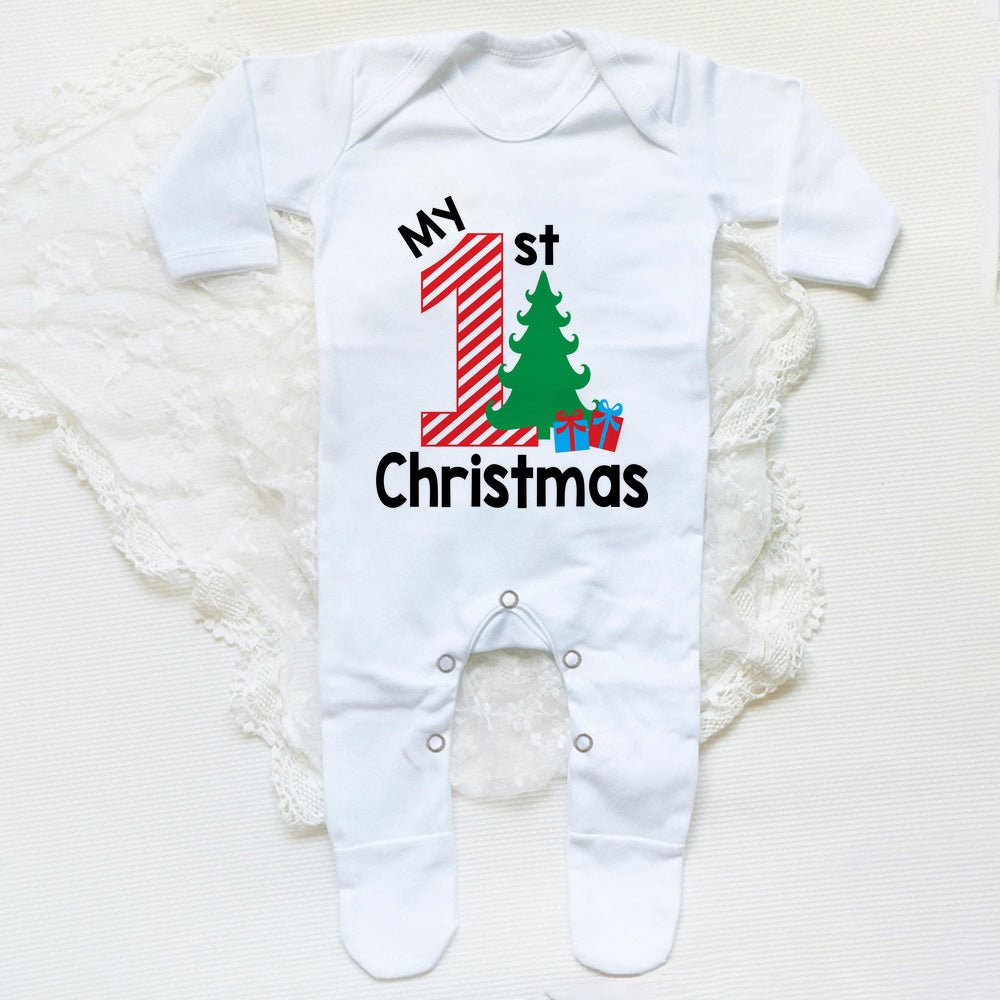 First Christmas Babygrow Sleepsuit Xmas Infant Sleepsuit Boys Girls Cute Clothes Toddler Christmas Gift Baby Xmas Party Outfits