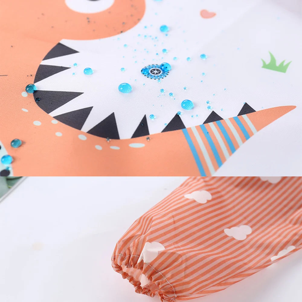 PANGDUBE Waterproof Art Smock Long Sleeve Coverall with Pocket Toddler Painting Apron Baby Feeding Bib for Boys Girls Bib