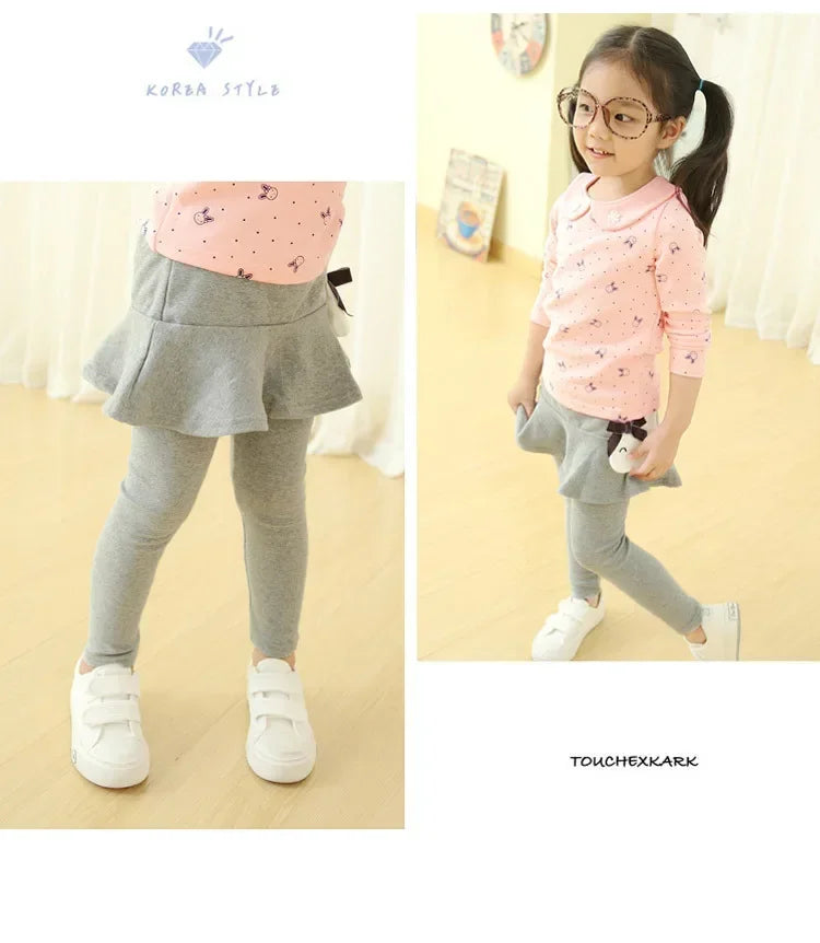 New Baby Girls Leggings Lace Princess Skirt-pants Spring Autumn Children Slim Skirt Trousers for 2-7 Years Kids Clothes