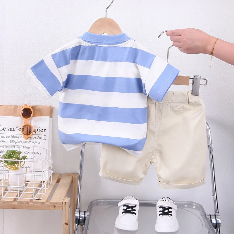 New Summer Baby Girl Clothes Children Boys Outfits Infant Striped T-Shirt Shorts 2Pcs/Set Toddler Casual Costume Kids Tracksuits