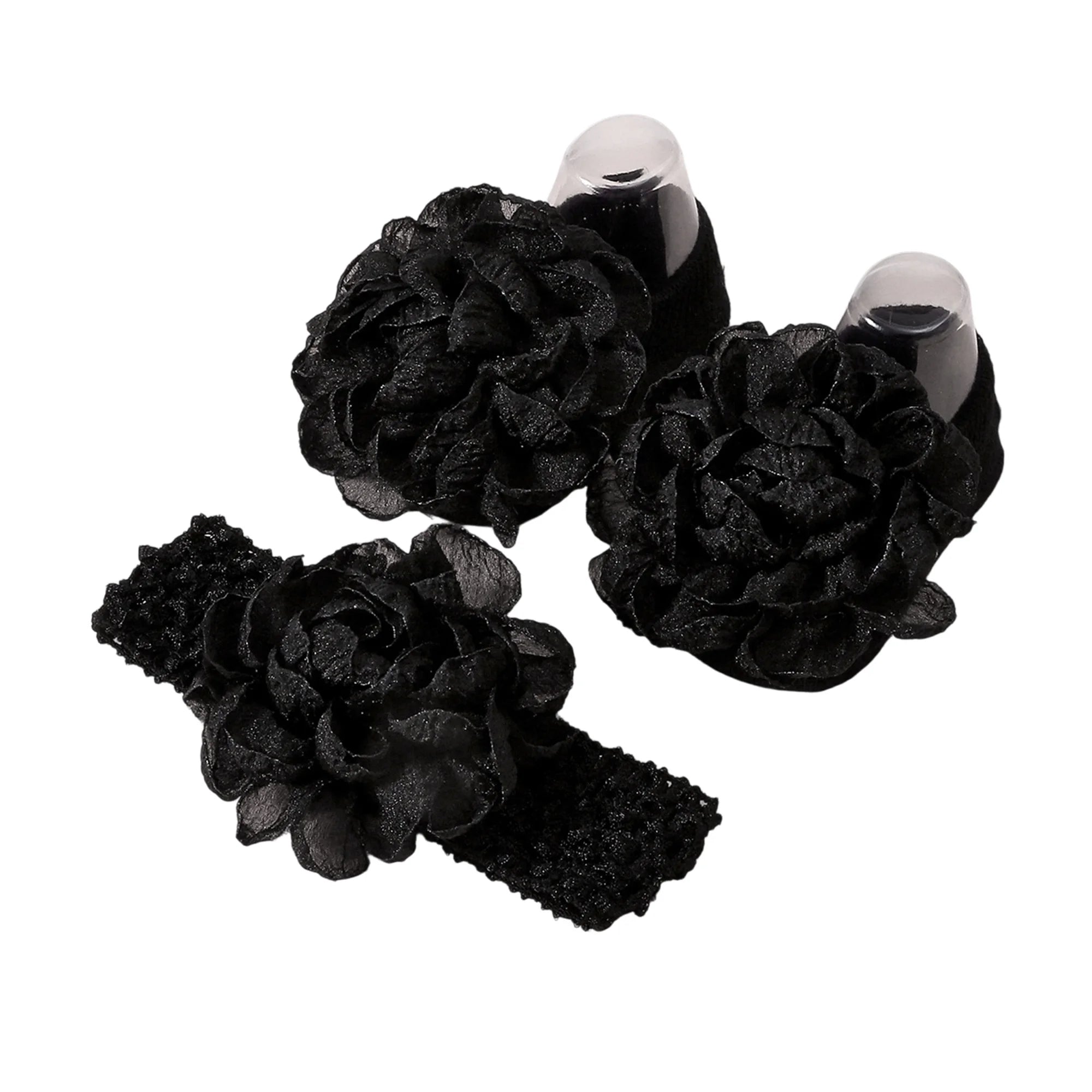 Adorable Baby Girls Hair Bow Clips and Socks Set Sweet Floral Headbands and Ankle Socks Infant Christening Outfit Accessory