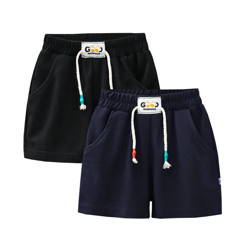 2pcs Summer Kids Shorts Boys Girls Solid Color Short Baby Solid Color Casual Pant Children Short Pant Sport Clothing Outwear