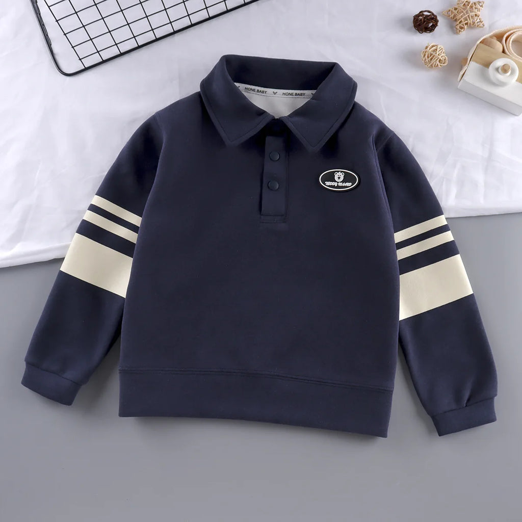 Children Polo Shirts Spring Autumn Tops for 4-12 Years Kids Long Sleeve Boys Sweatshirts Teenager Pullover Baby Outfits Clothes