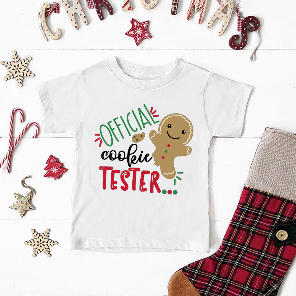 Christmas Kids T-shirt Xmas Boys Girls Clothes Christmas Party Kid Gift Shirts Xmas Children Short Sleeve Shirt Child Outfits