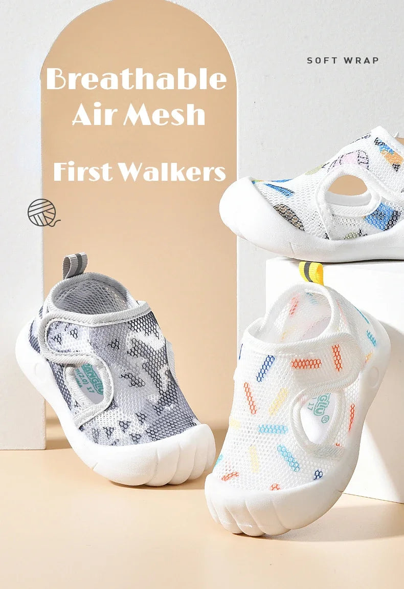 1-4T Summer Breathable Air Mesh Kids Sandals Baby Unisex Casual Shoes Anti-slip Soft Sole First Walkers Infant Lightweight Shoes