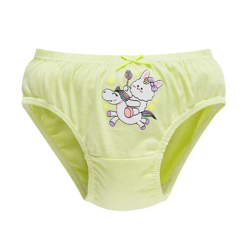 5Pcs / Set Girls Underwear Cotton Cute Unicorn Pattern Little Girls Panties Breathable Comfort Kids Hipster Briefs