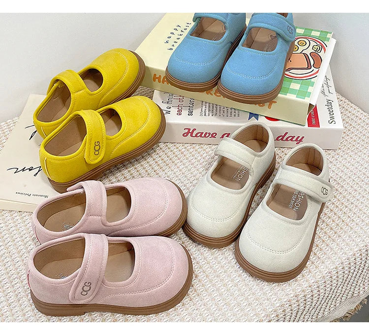Girls' Leather Shoes 2025 Spring Autumn New Fashion Breathable Princess Shoes Lightweight Comfortable Luxury Child Casual Flats