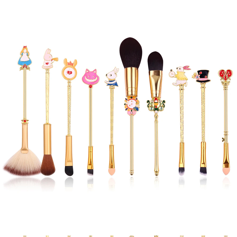 Fantasy, Alice's Wonderland makeup brush set, Mr. Rabbit pumpkin carriage creative makeup brush, suitable for girls' holiday gif