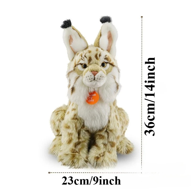 Lifelike Lynx Stuffed Animal Bobcat Plush Stuffed Animal Plush Toy Cute Plushie Christmas Birthday Gifts for Kid Adults