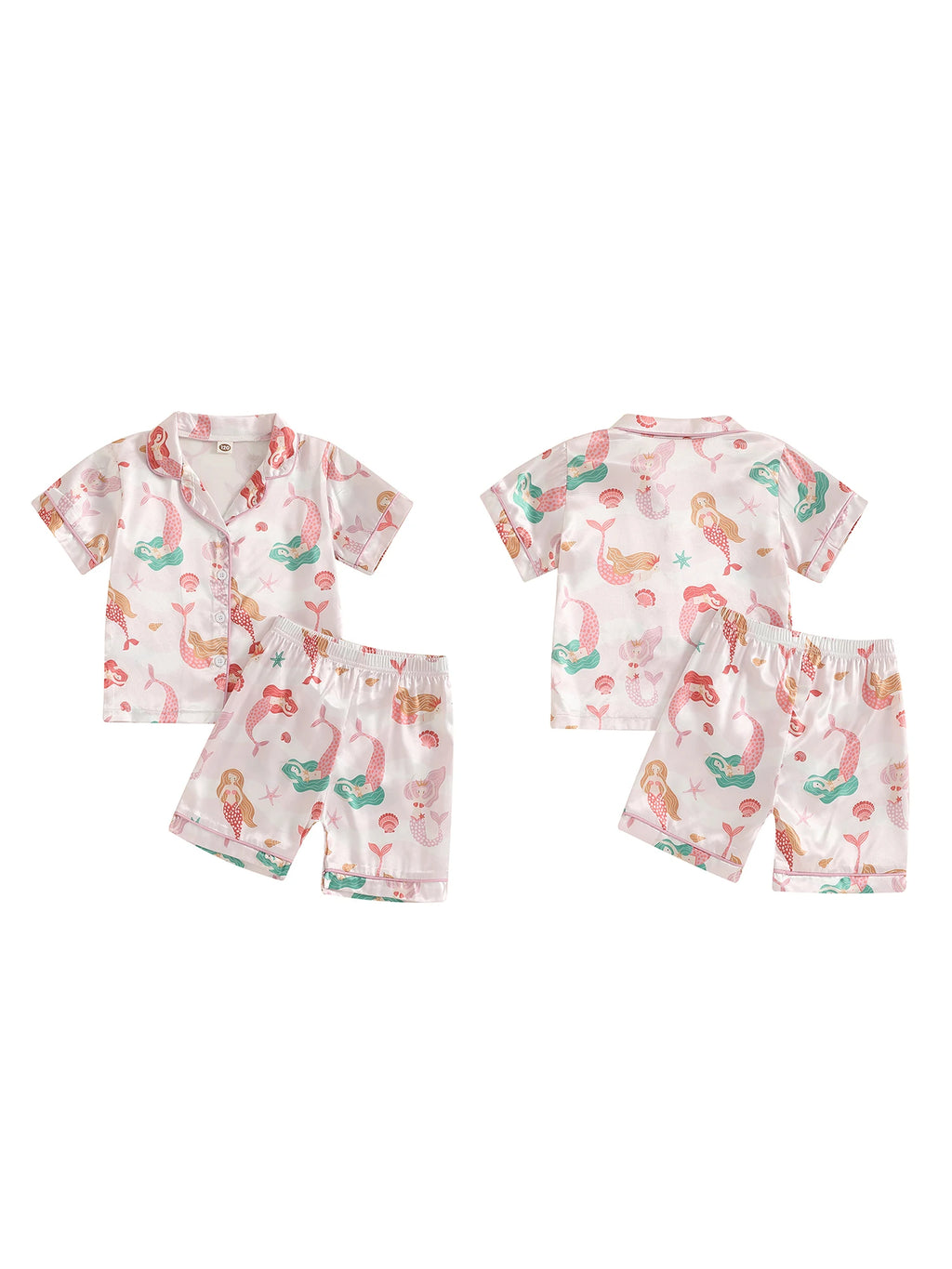 Girls Pajamas Set with Cute Unicorn Print and Matching Elastic Shorts for Comfortable Loungewear and Sleepwear