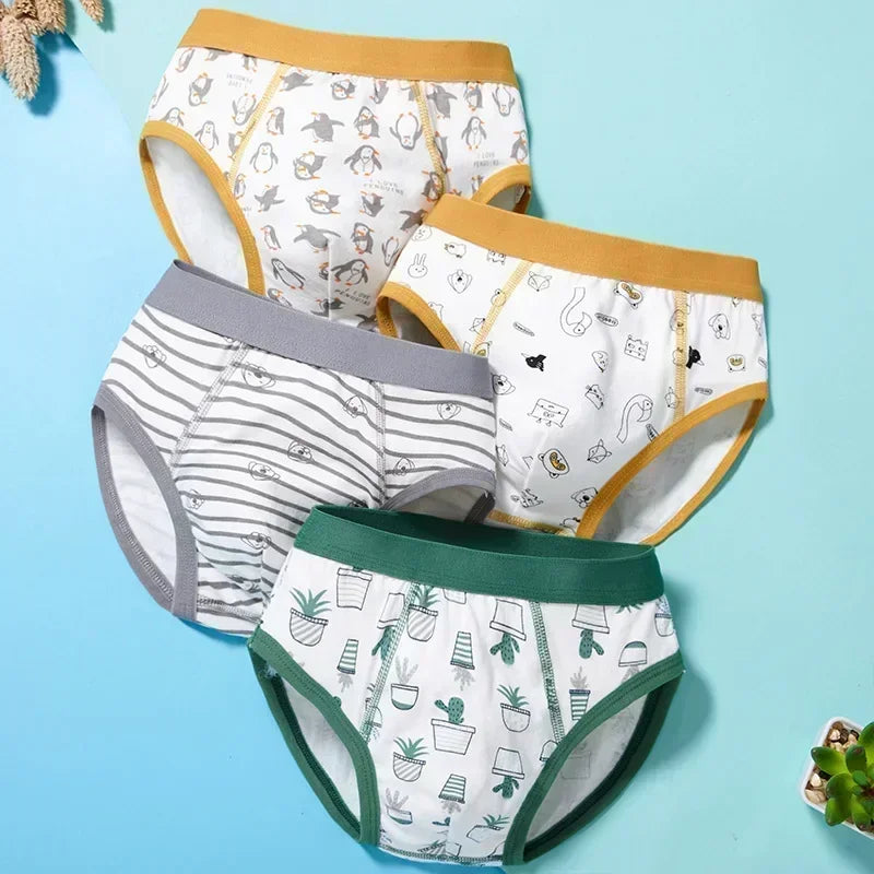Multipack Cotton Boy Briefs Panties Excavator Pattern Kids Underpants Breathable Cartoon Design Child Hot Shorts Boys Underwear