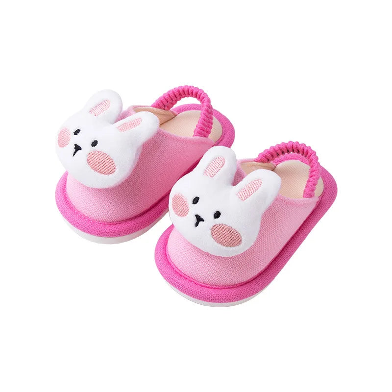 Kids'Slippers Toddler Cartoon Autumn Shoes For Children Anti-slip Thick Bottom Home Slipper Designer Pink Blue Size 140-180