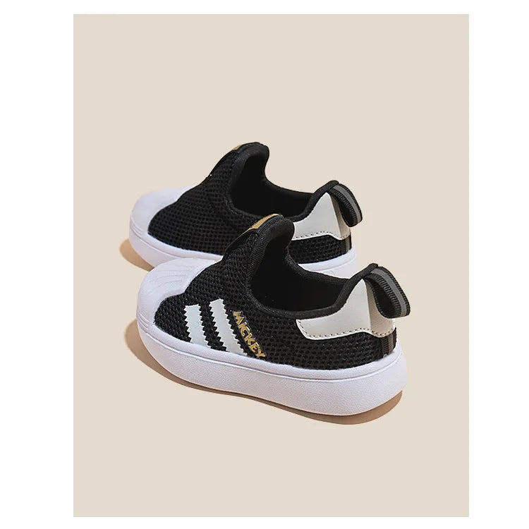 Disney Casual Shoes For Baby Boy Girl Brand Children Sneaker Mickey Mouse Kids Sports Black Shoes Toddler Walking Shoes Size 32
