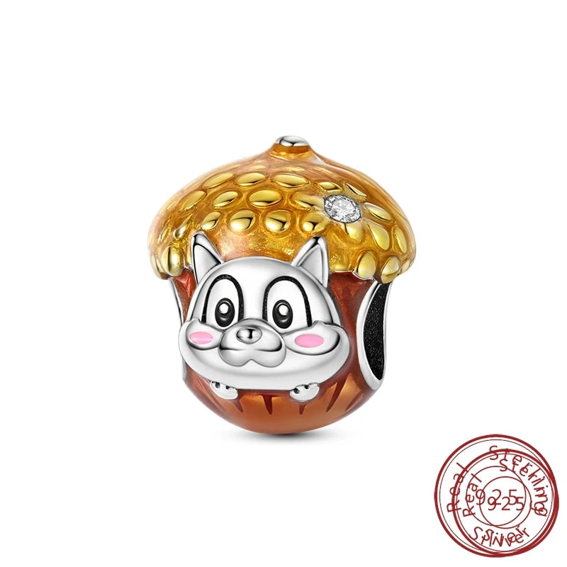 925 Sterling Silver Charms Firefly Cat Dog Coconut Charms Beads Pendant Fit Original Pendant Bracelet DIY Fine Jewelry For Women