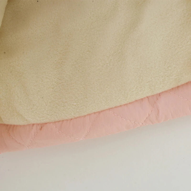 Winter New Sweet Bow Baby Girl Coat, Princess Style Thick And Warm Children'S Clothing Suitable For Babies Aged 1-4 Years