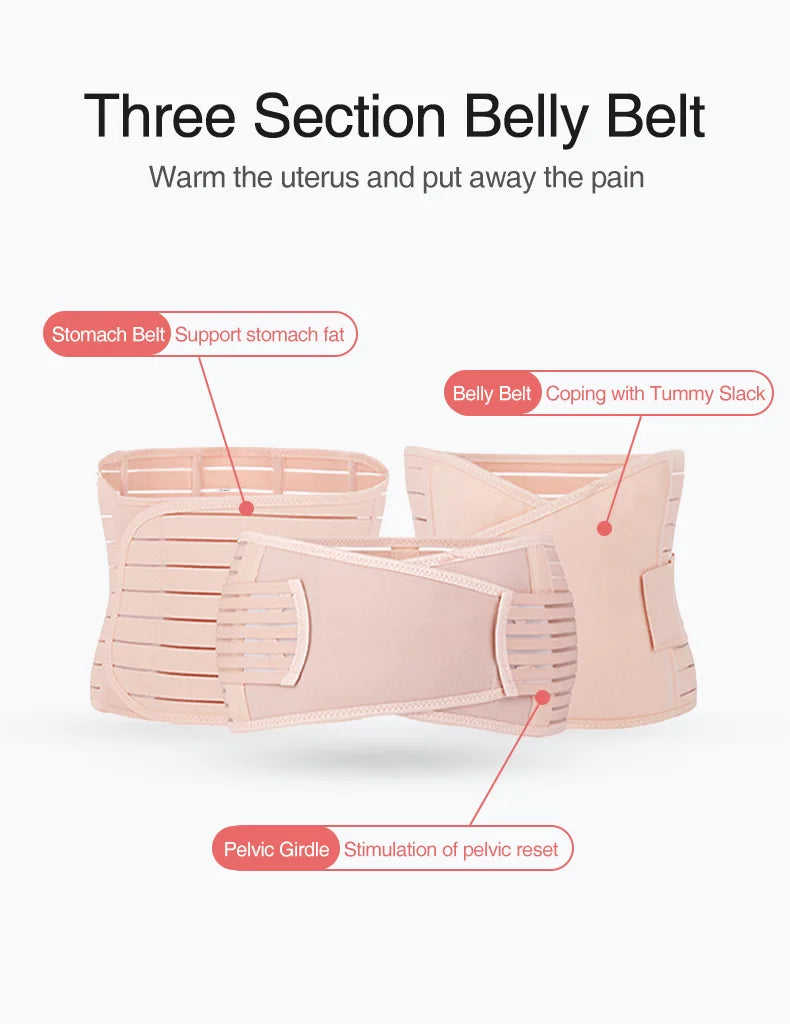 3in1 Postpartum Belly Band Breathable Maternity Support Belt Shapewear for after Pregnancy Women's Abdominal Compression Band