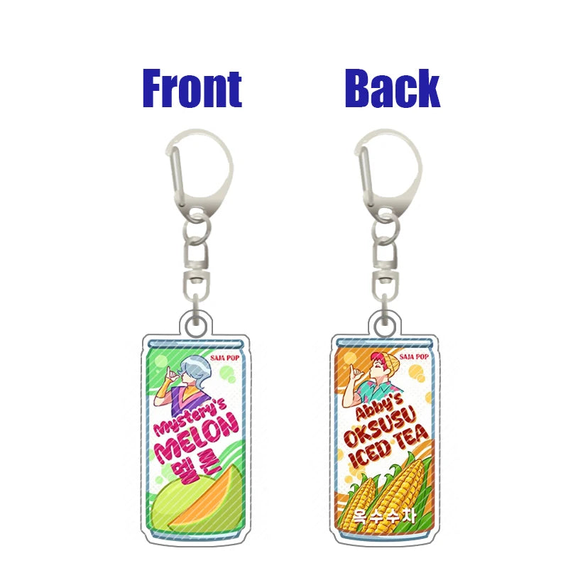 Kpop Huntr-X Acrylic Double-Sided Printing Keychain Demon Hunters Mira Rumi Zoe Acrylic Keychain Backpack Pendant Fans Gift