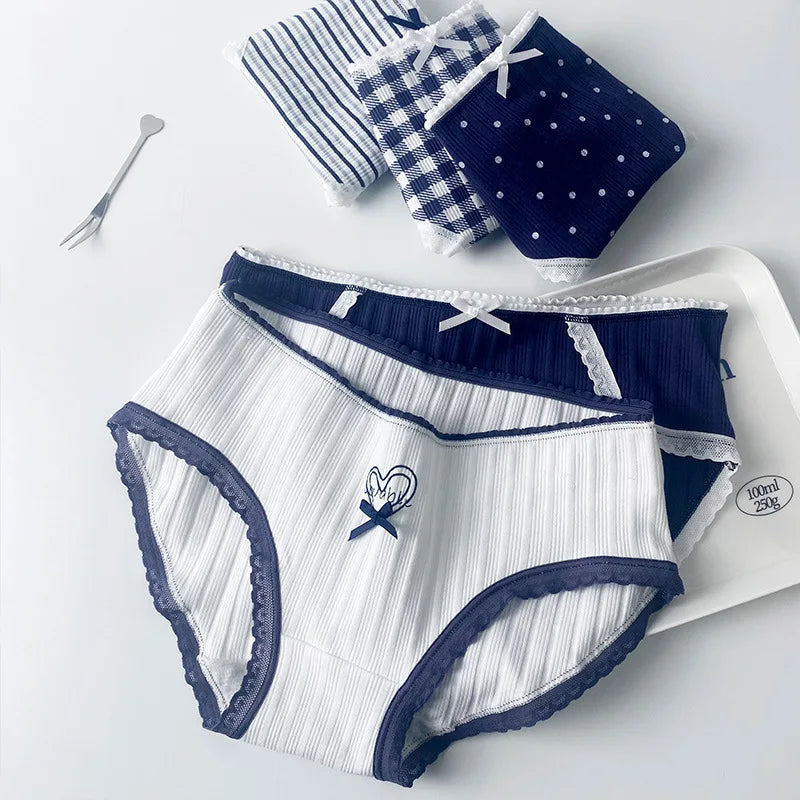 5PCS Teens Girl Cotton Soft Antibacterial Briefs Kid Cute Print Panties 8+y Young Child Clothes Maiden Thin Breathable Underwear