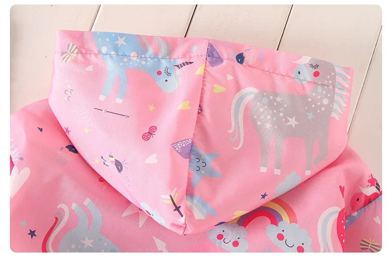 Fashion Kawaii Children's Jackets for Boys Girls Pink Blue Autumn Clothes 1 to 2 3 4 5 6 7 8 9 Years 2024 Kids Hoodie Waterproof