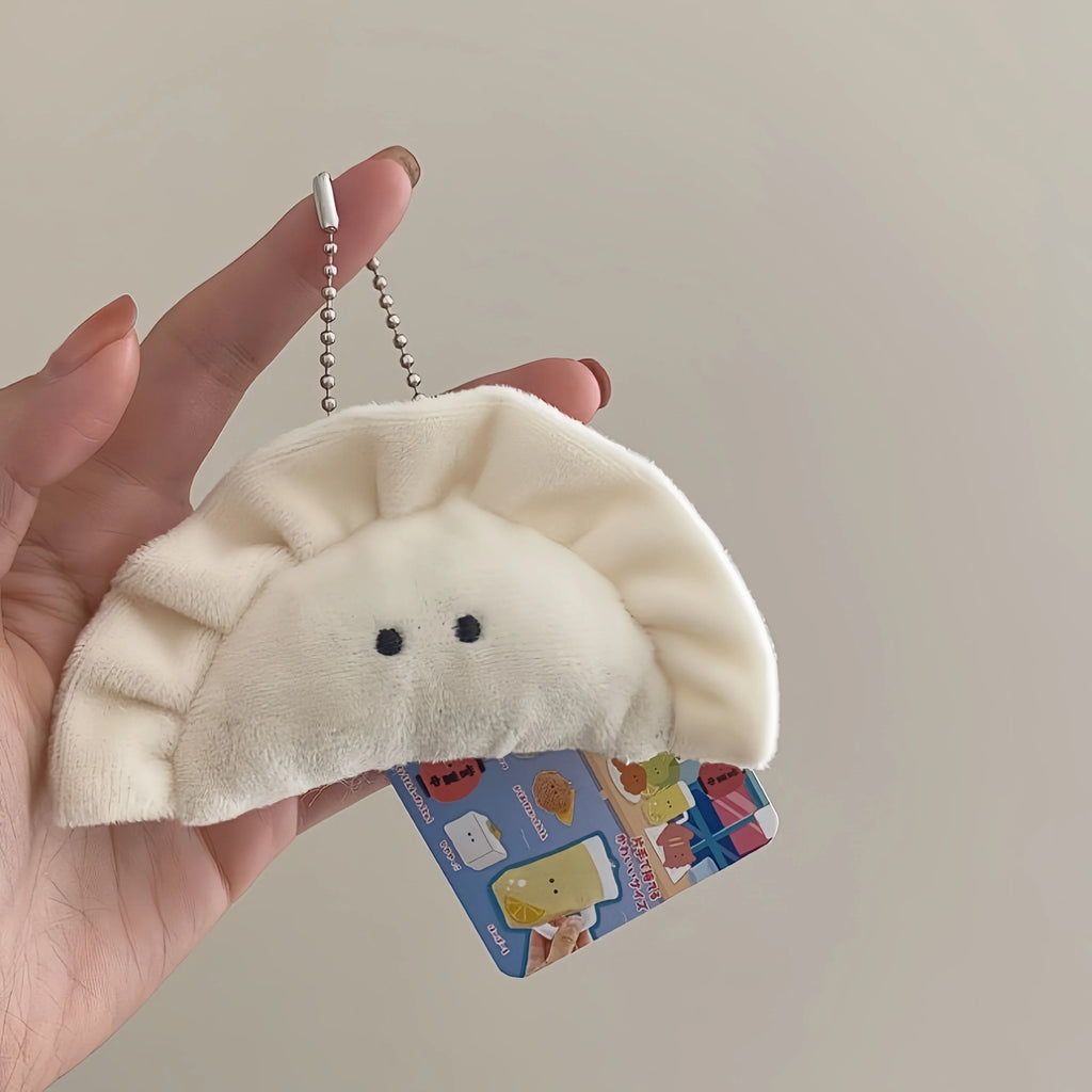 Cartoon Squishy Plush Dumpling Funny Soft Stuffed Plush Toys Mini Bag Charm Keyring Cute Accessory for Keys and Backpacks