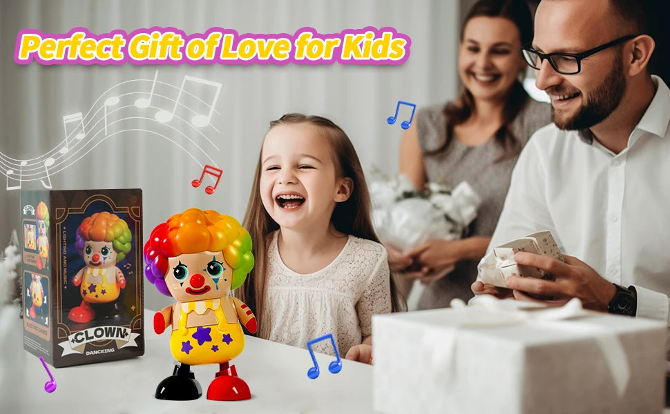 Dancing Clown Toys for Toddler & Baby Early Learning Educational Musical Light Up Clown Toys Halloween Decor Gift for Boys Girls