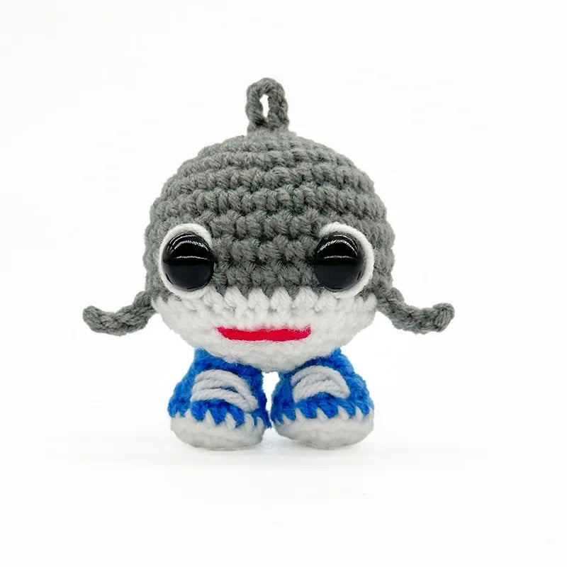 Funny Positive Crochet Shark Handicrafts Tungtungsahur Figure Desktop Decoration Articulated Tralalero Tralala Figure Ornament