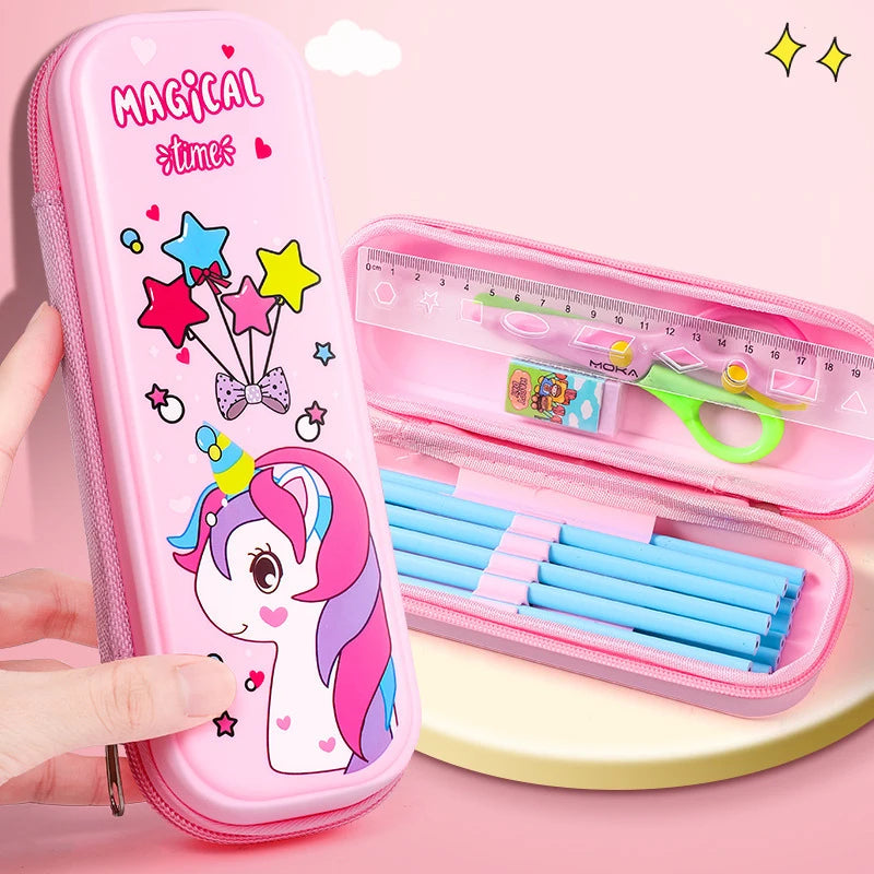 Kawaii Cute Kid Boy Girl Multi Color Selection Pencil Box School Student Stationery Box Child Pencil Storage Capacity Case Gift