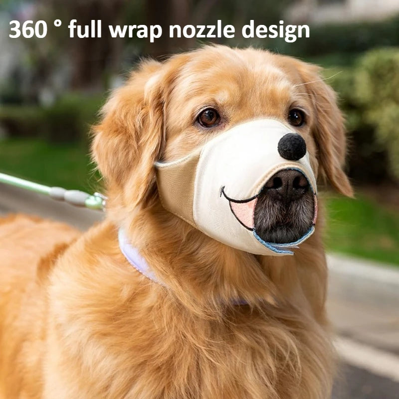 Dog Muzzles for Small To Large Dog Anti Barking Adjustable Muzzle Breathable Gentle Cloth Dog Muzzle Cute Funny Dog Muzzles