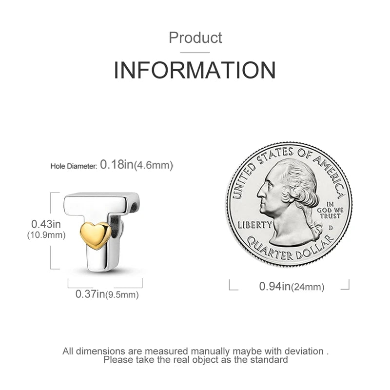 925 Sterling Silver DIY Alphabet Charms Beads LOVE Heart Letter Fit Original Bracelet Bangle Necklace Jewelry Marking Gift